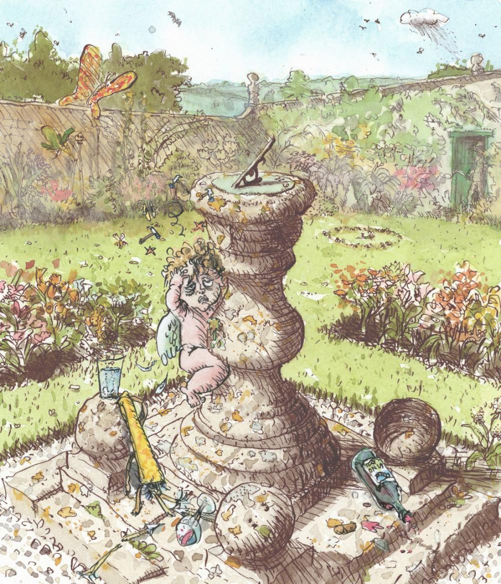Cupid by the sun dial