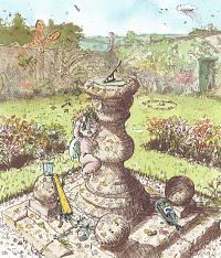 Cupid by the sun dial